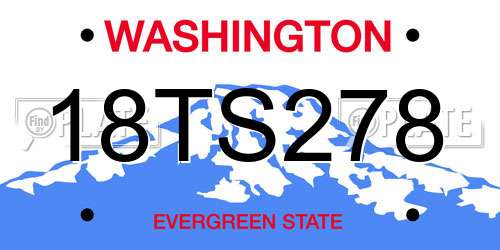 18TS278 Washington License Plate