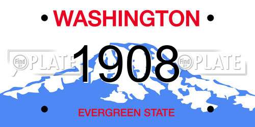 1908 Washington License Plate