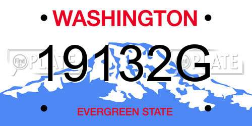 19132G Washington License Plate