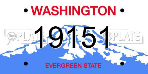 19151 Washington License Plate