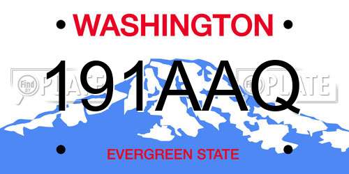 191AAQ Washington License Plate