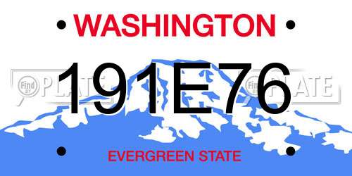 191E76 Washington License Plate
