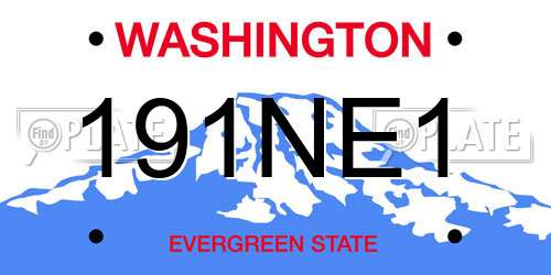 191NE1 Washington License Plate