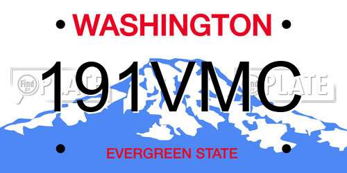 191VMC Washington License Plate