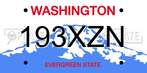 193XZN Washington License Plate