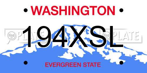 194XSL Washington License Plate