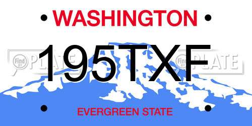 195TXF Washington License Plate