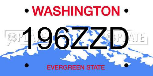196ZZD Washington License Plate