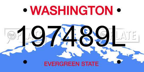 197489L Washington License Plate