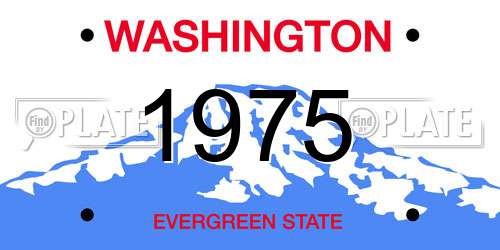 1975 Washington License Plate
