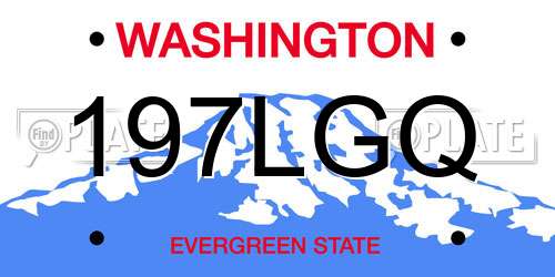 197LGQ Washington License Plate