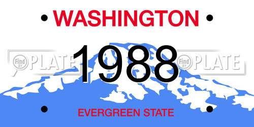 1988 Washington License Plate