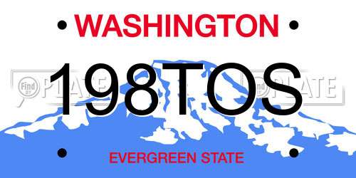 198TOS Washington License Plate