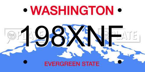 198XNF Washington License Plate