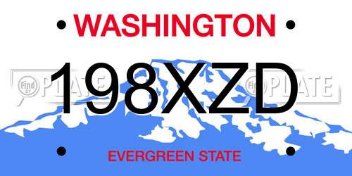 198XZD Washington License Plate