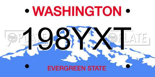 198YXT Washington License Plate