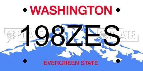 198ZES Washington License Plate