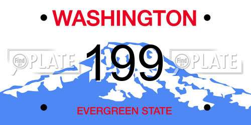 199 Washington License Plate