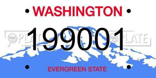 199001 Washington License Plate