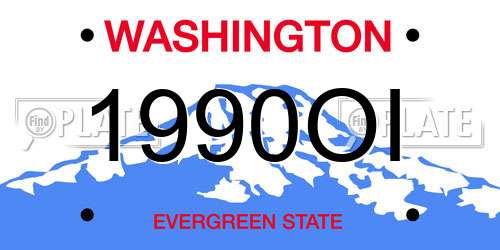 1990OI Washington License Plate