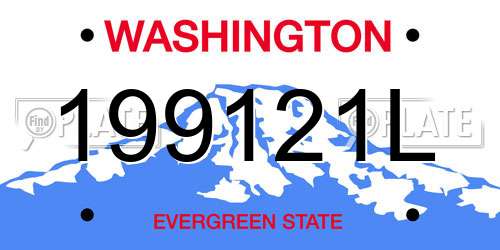 199121L Washington License Plate
