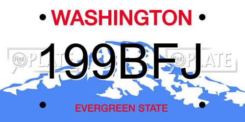 199BFJ Washington License Plate