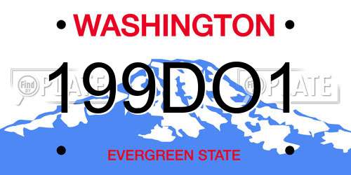 199DO1 Washington License Plate