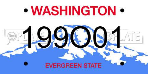 199O01 Washington License Plate