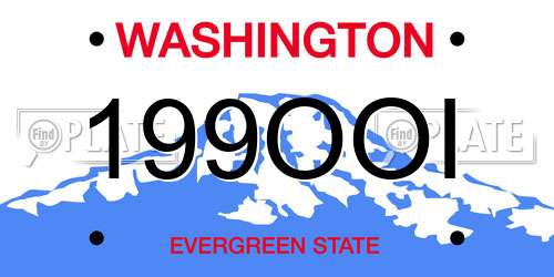 199OOI Washington License Plate