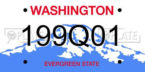 199Q01 Washington License Plate