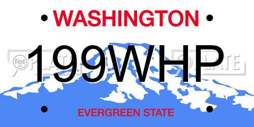 199WHP Washington License Plate