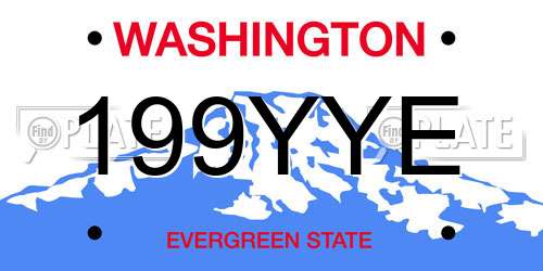 199YYE Washington License Plate