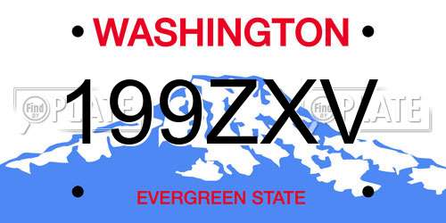 199ZXV Washington License Plate