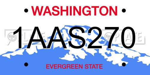 1AAS270 Washington License Plate
