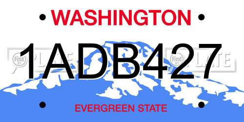 1ADB427 Washington License Plate