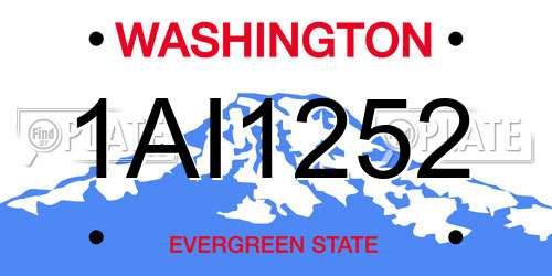 1AI1252 Washington License Plate