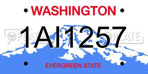1AI1257 Washington License Plate