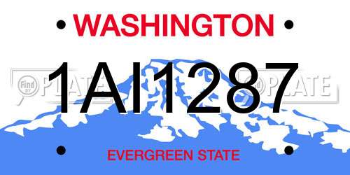 1AI1287 Washington License Plate