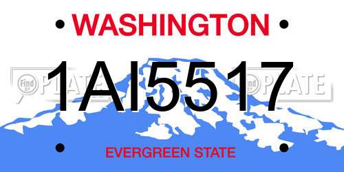 1AI5517 Washington License Plate