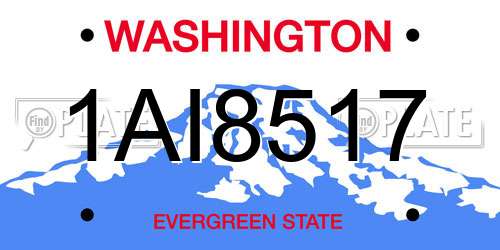 1AI8517 Washington License Plate