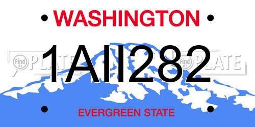 1AII282 Washington License Plate