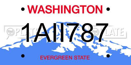 1AII787 Washington License Plate