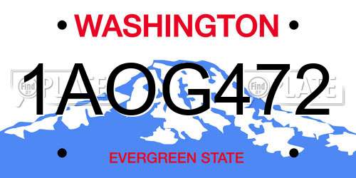 1AOG472 Washington License Plate