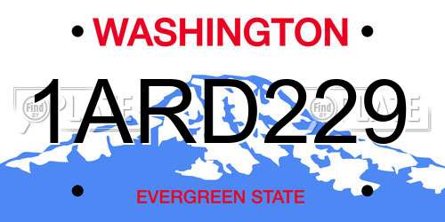 1ARD229 Washington License Plate