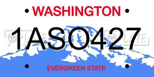 1ASO427 Washington License Plate