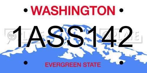 1ASS142 Washington License Plate