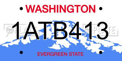 1ATB413 Washington License Plate