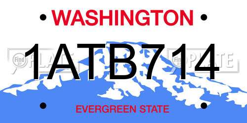 1ATB714 Washington License Plate