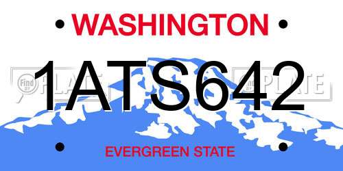 1ATS642 Washington License Plate
