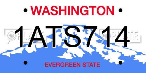 1ATS714 Washington License Plate